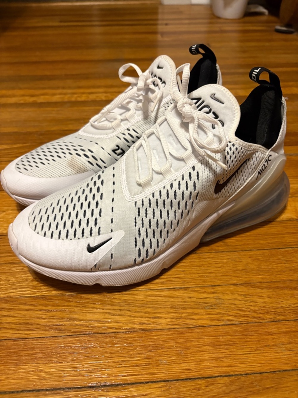 Nike White and Black Air Max 270 Style Sneakers